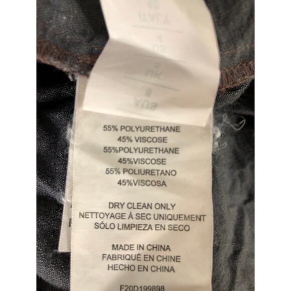 Nicholas Larisa Dress Faux Leather Balloon Sleeve Button Front Midi Brown 4 - Picture 10 of 11